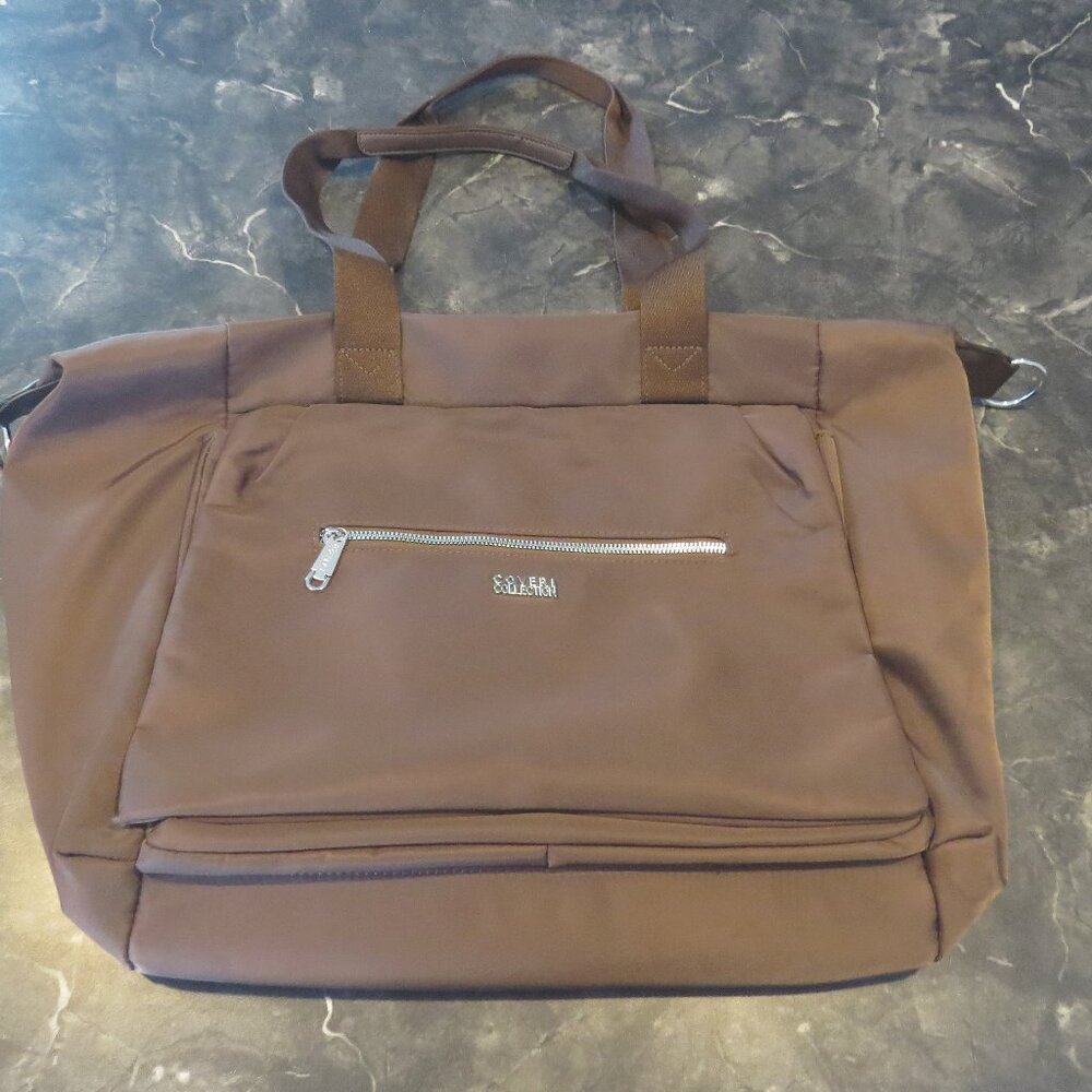 Coveri Collection Large Brown Nylon Travel Tote Bag – New with Tags (B2)